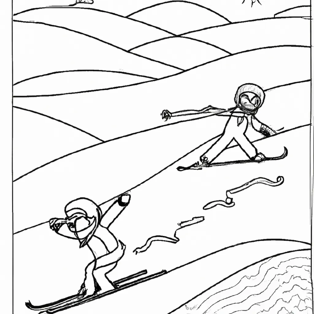 desenhos esqui neve imprimir pintar 4