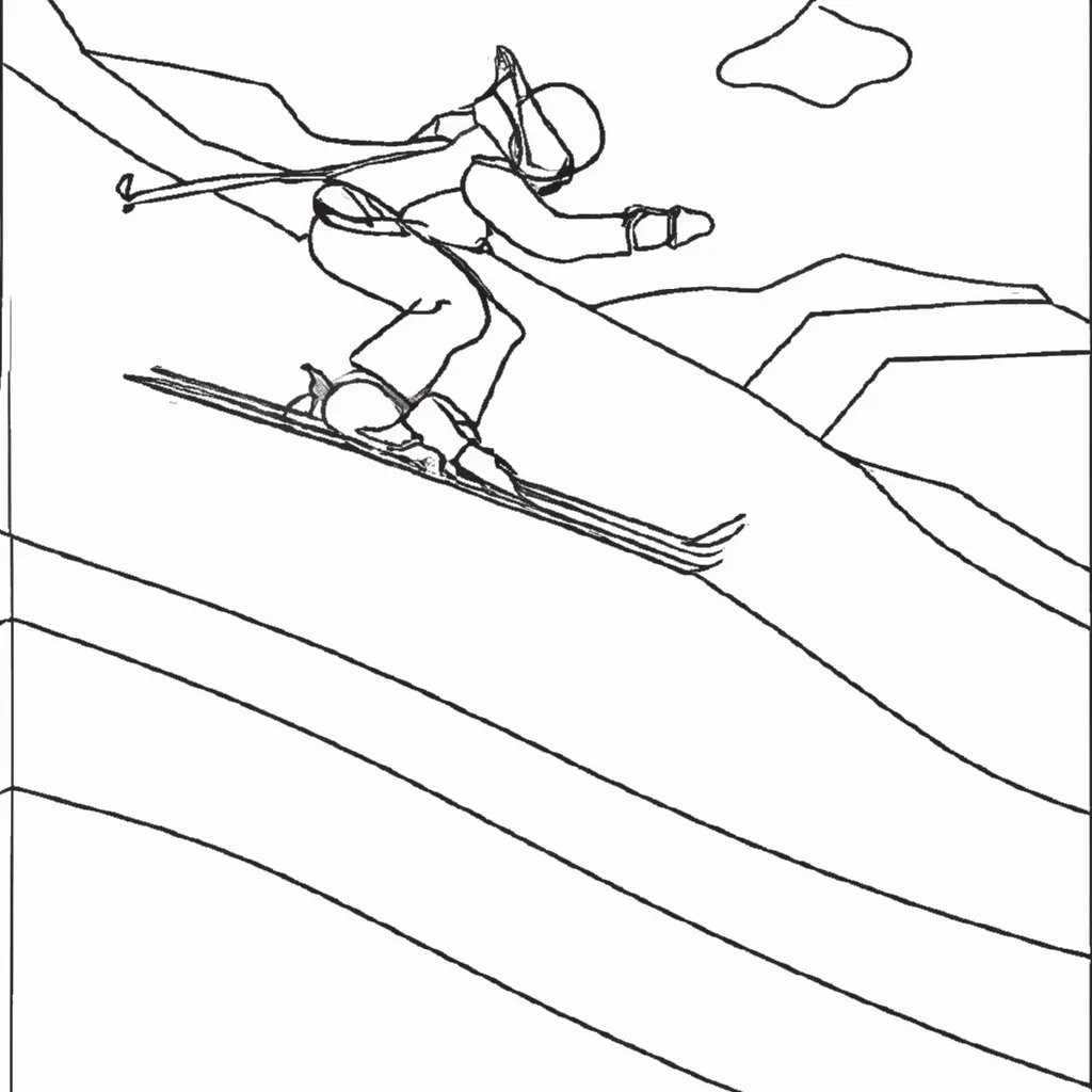 desenhos esqui neve imprimir pintar 5