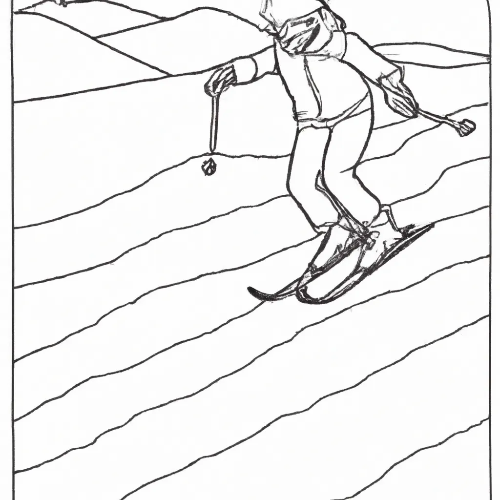 desenhos esqui neve imprimir pintar 7
