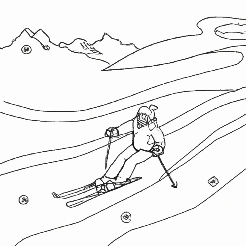 desenhos esqui neve imprimir pintar 8