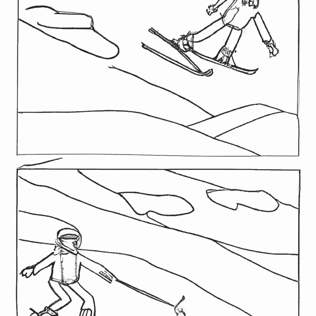 desenhos esqui neve imprimir pintar 9
