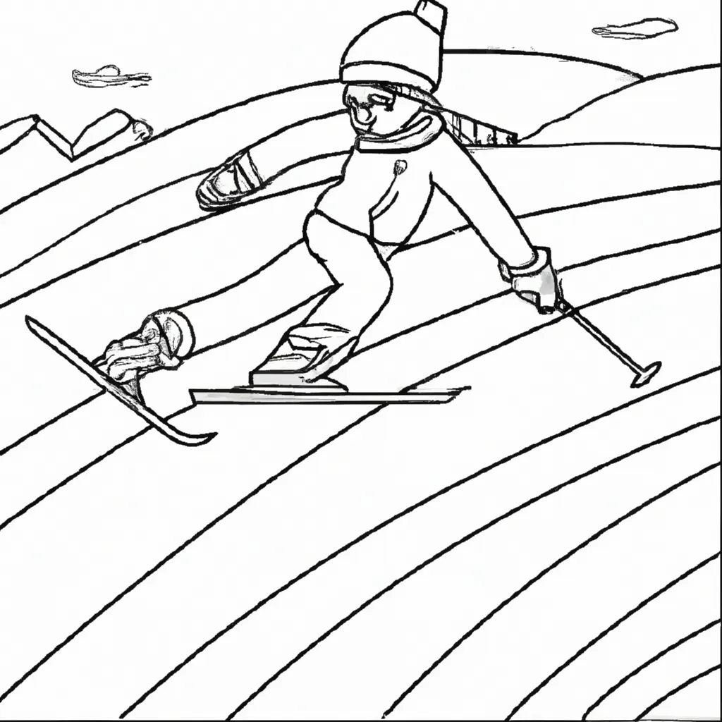 desenhos esqui neve imprimir pintar 11