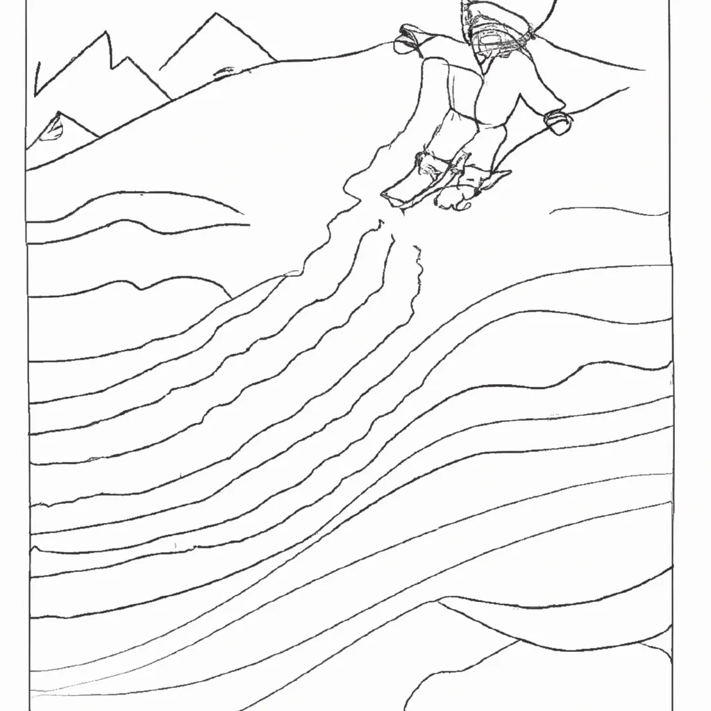 desenhos esqui neve imprimir pintar 12