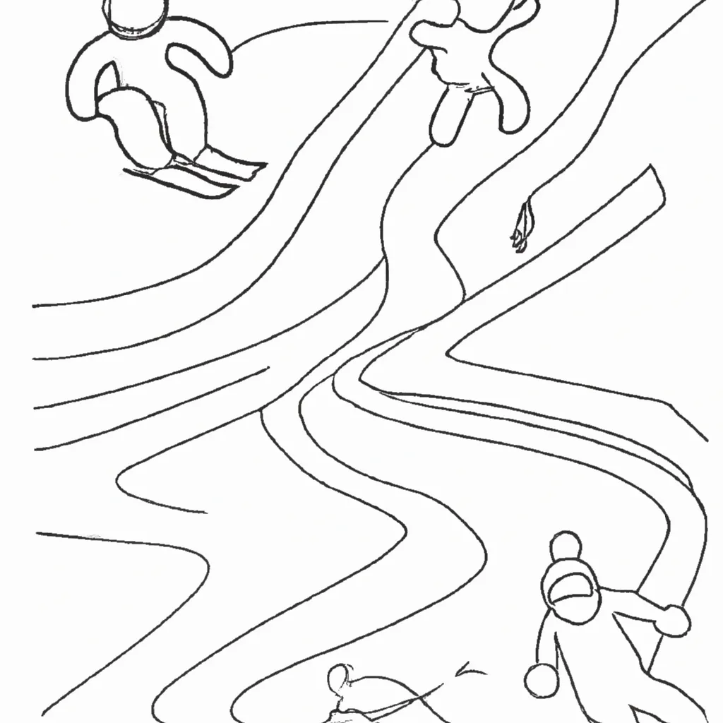 desenhos esqui neve imprimir pintar 13