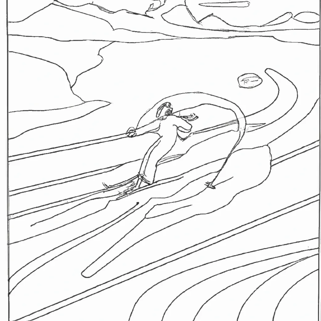 desenhos esqui neve imprimir pintar 14