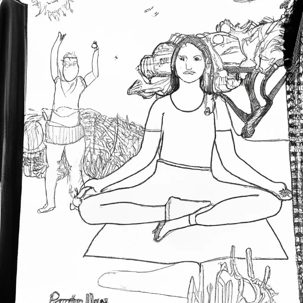 desenhos yoga ar livre imprimir pintar 1