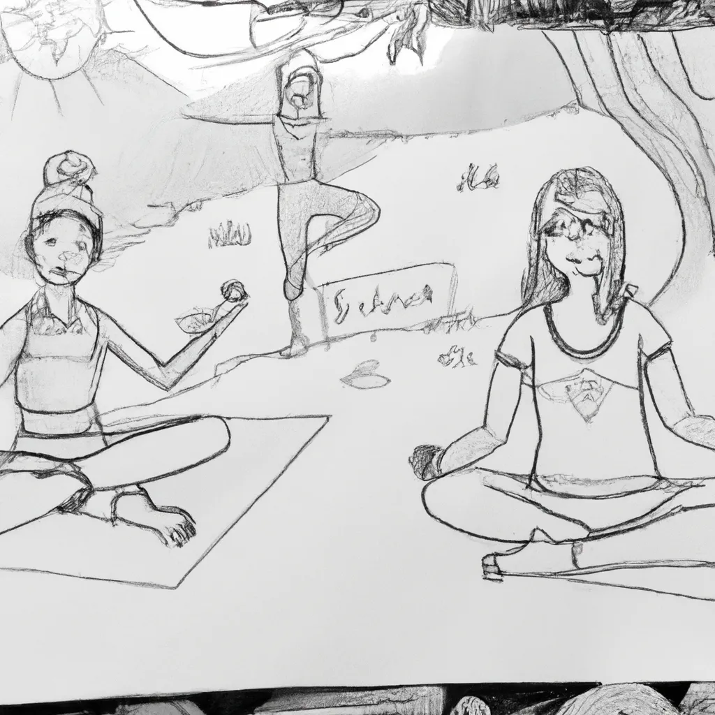 desenhos yoga ar livre imprimir pintar 3