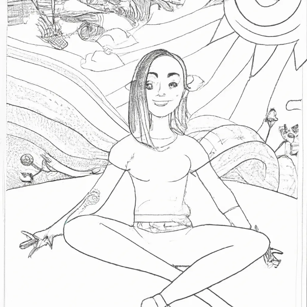 desenhos yoga ar livre imprimir pintar 4