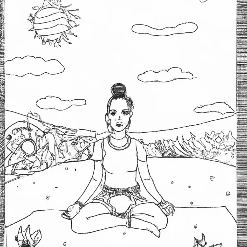 desenhos yoga ar livre imprimir pintar 5