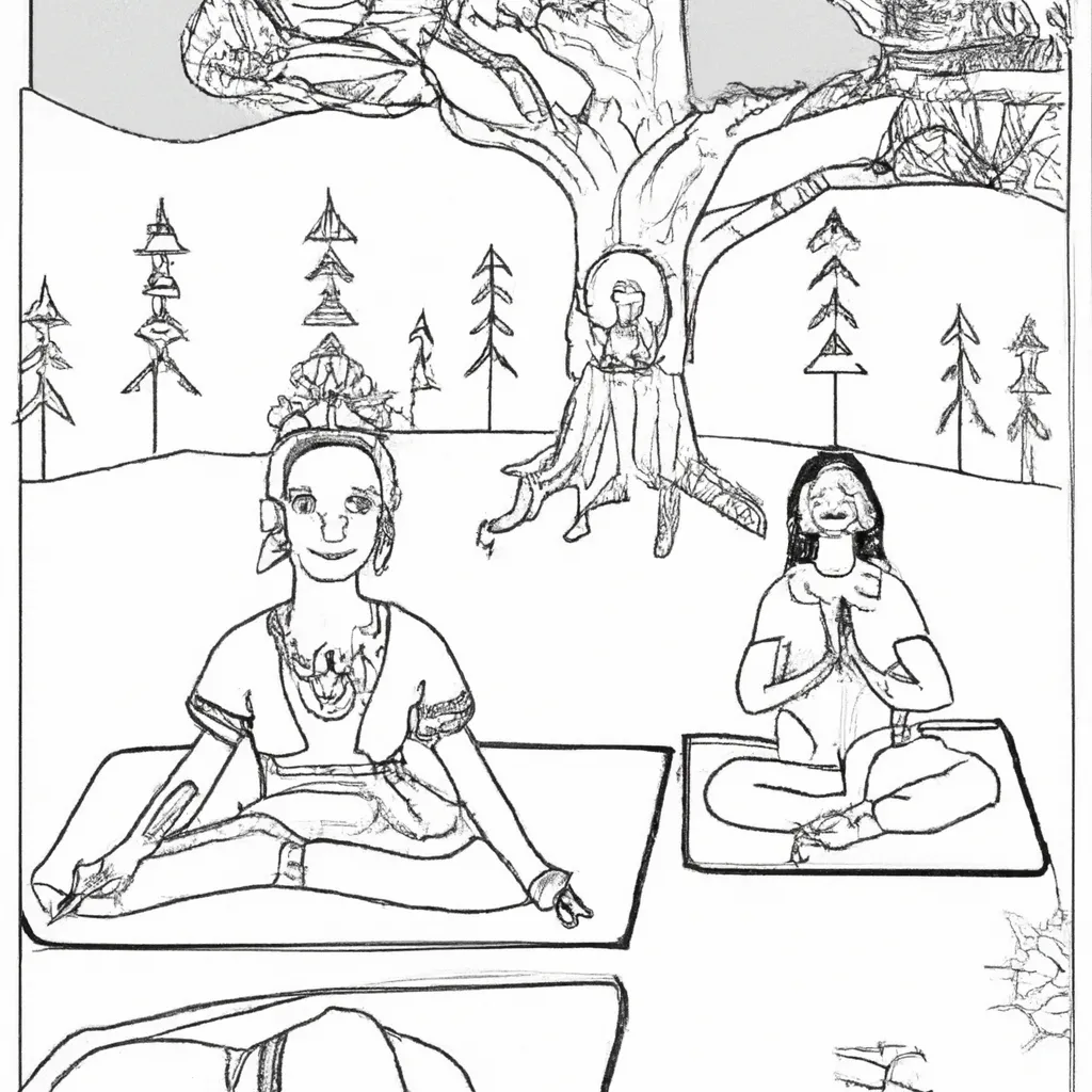 desenhos yoga ar livre imprimir pintar 7