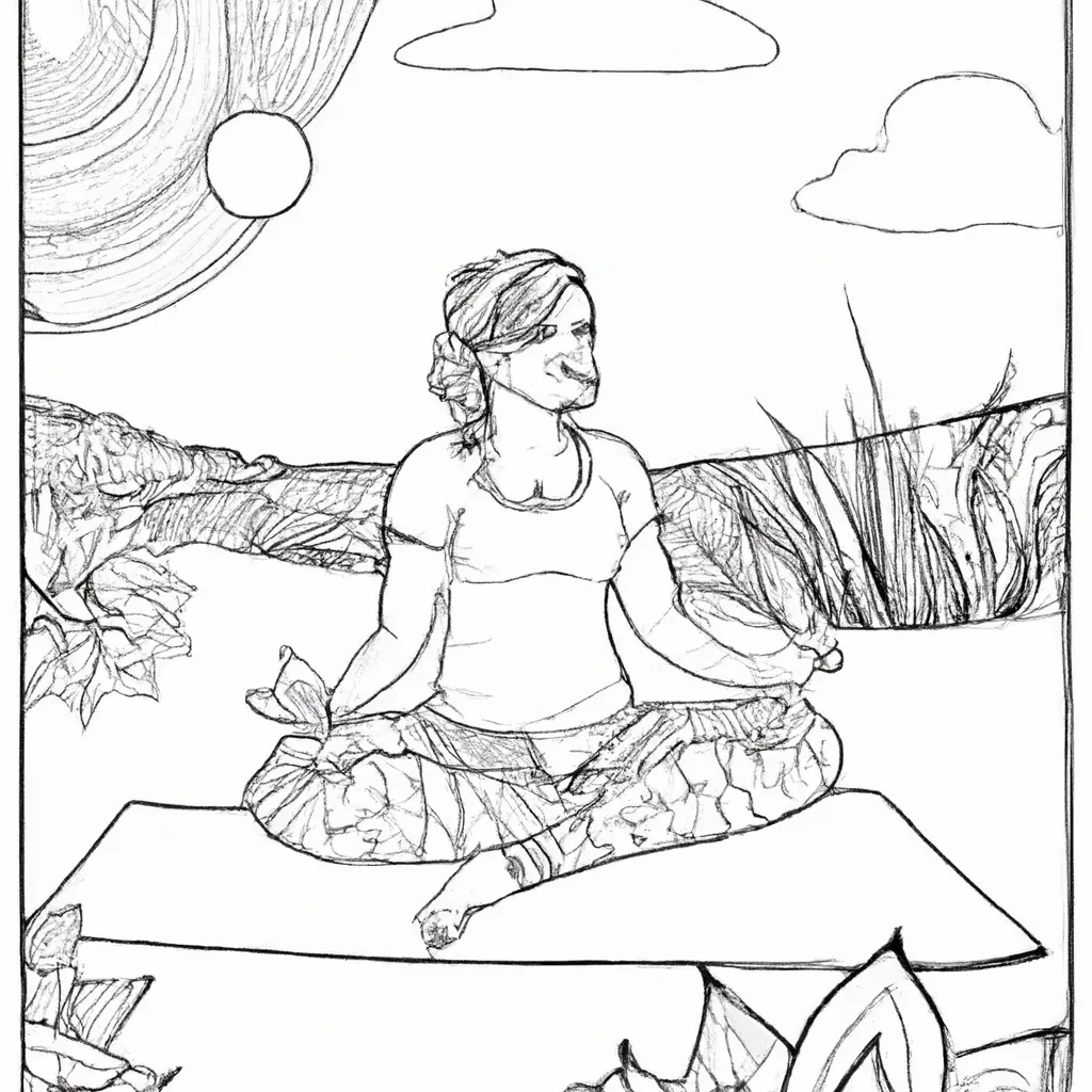 desenhos yoga ar livre imprimir pintar 10