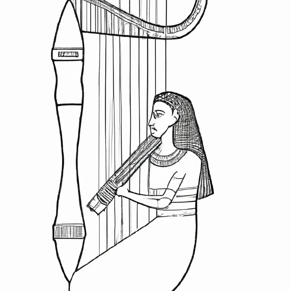 desenhos harpas egipcias imprimir pintar
