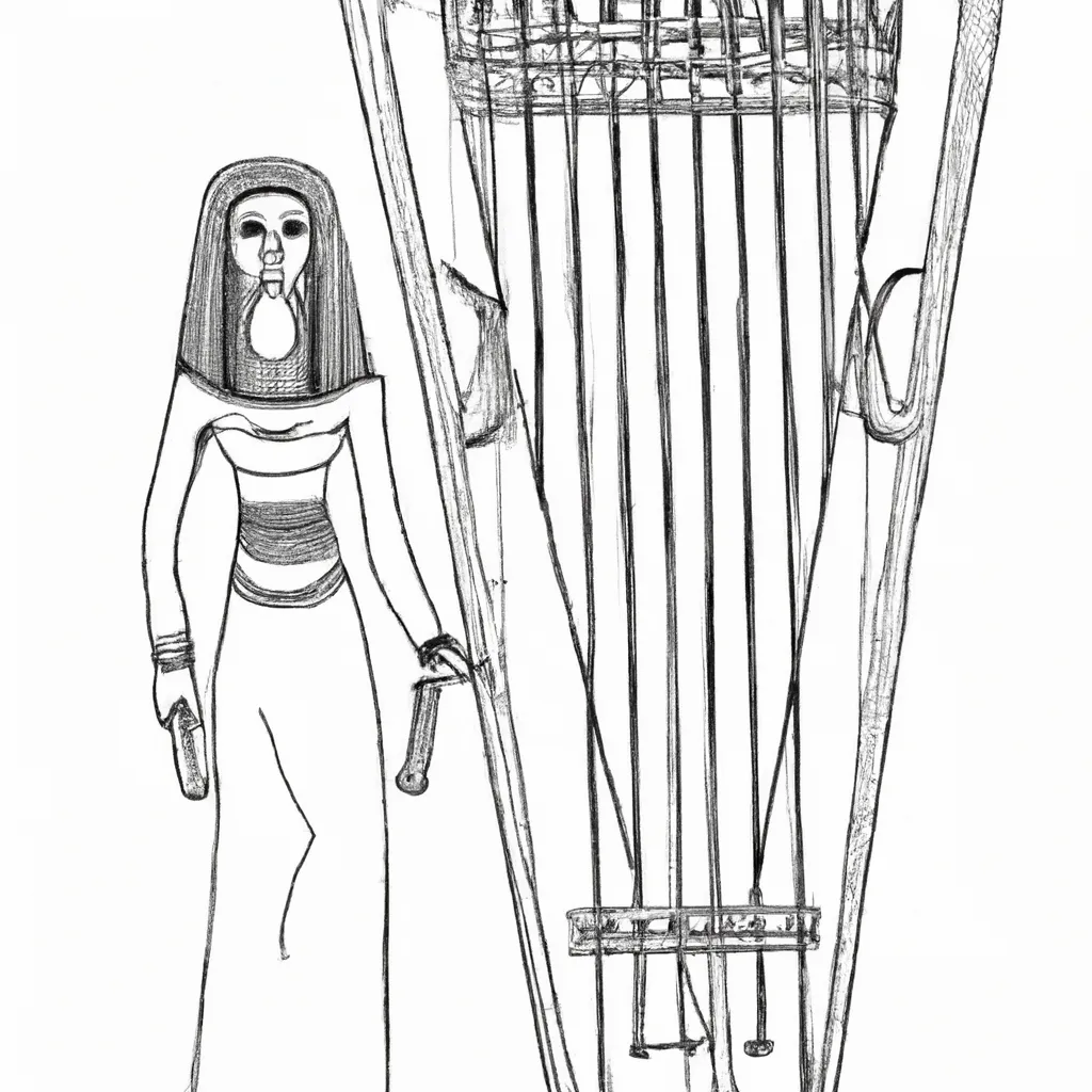 desenhos harpas egipcias imprimir pintar 10