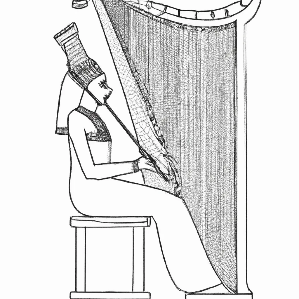 desenhos harpas egipcias imprimir pintar 13