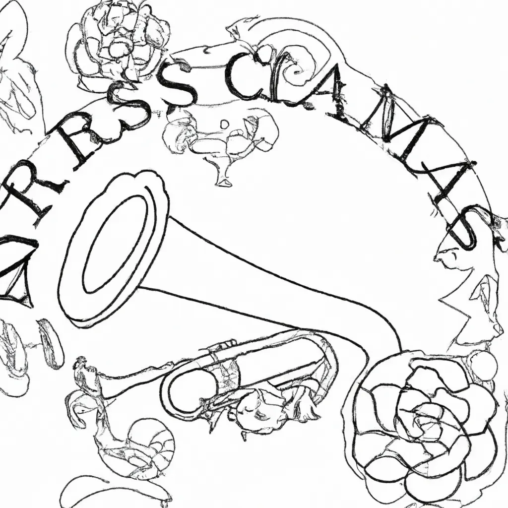 desenhos trompetes renascenca imprimir pintar 1