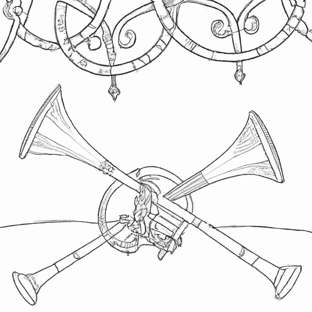 desenhos trompetes renascenca imprimir pintar 4