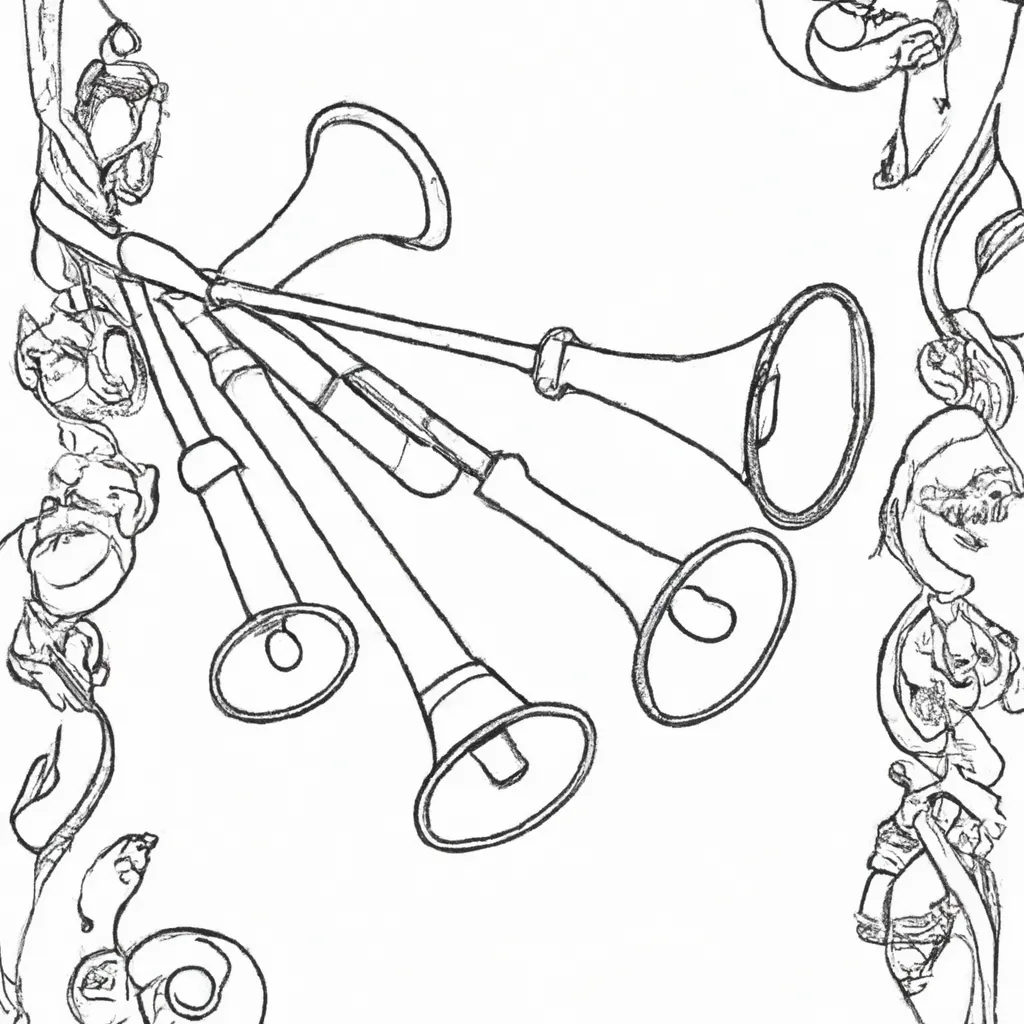 desenhos trompetes renascenca imprimir pintar 7