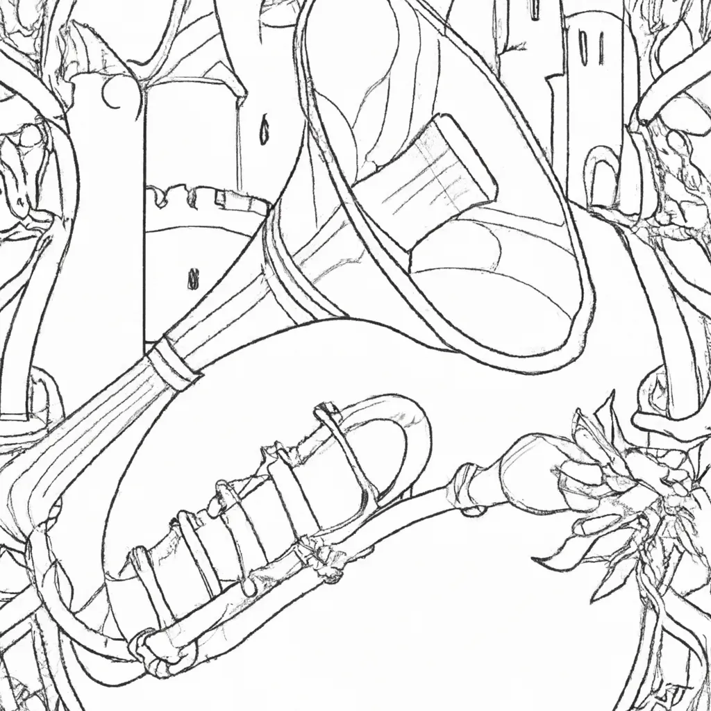 desenhos trompetes renascenca imprimir pintar 10
