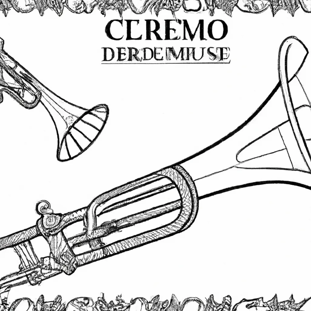 desenhos trompetes renascenca imprimir pintar 11