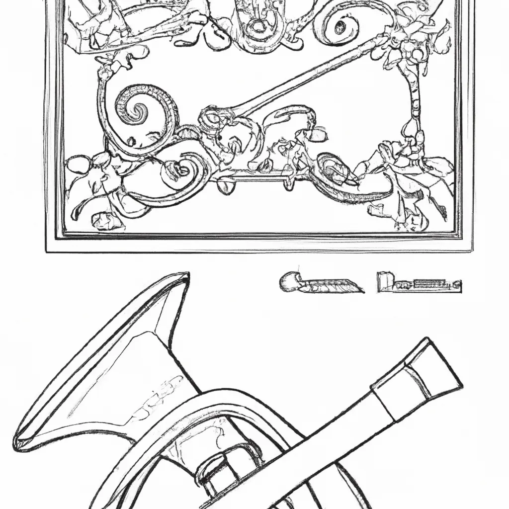 desenhos trompetes renascenca imprimir pintar 12