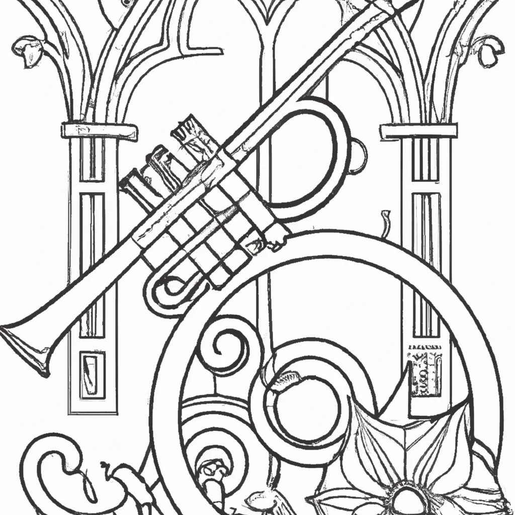 desenhos trompetes renascenca imprimir pintar 14