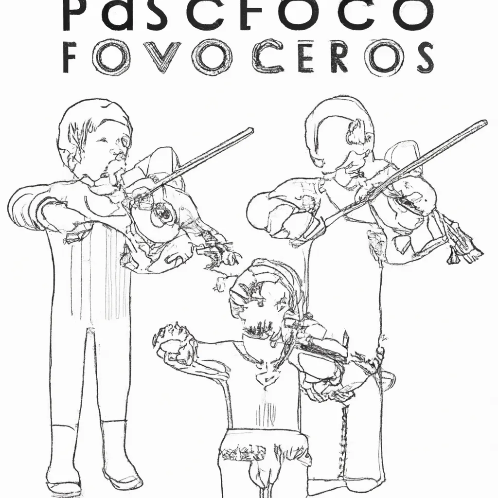 orquestra papel desenhos fagotes barrocos imprimir pintar 4