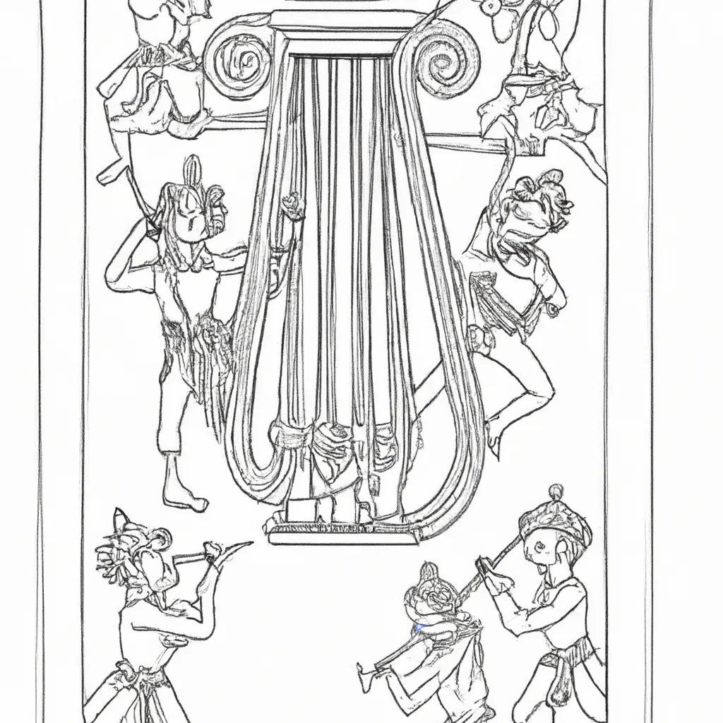orquestra papel desenhos fagotes barrocos imprimir pintar 8