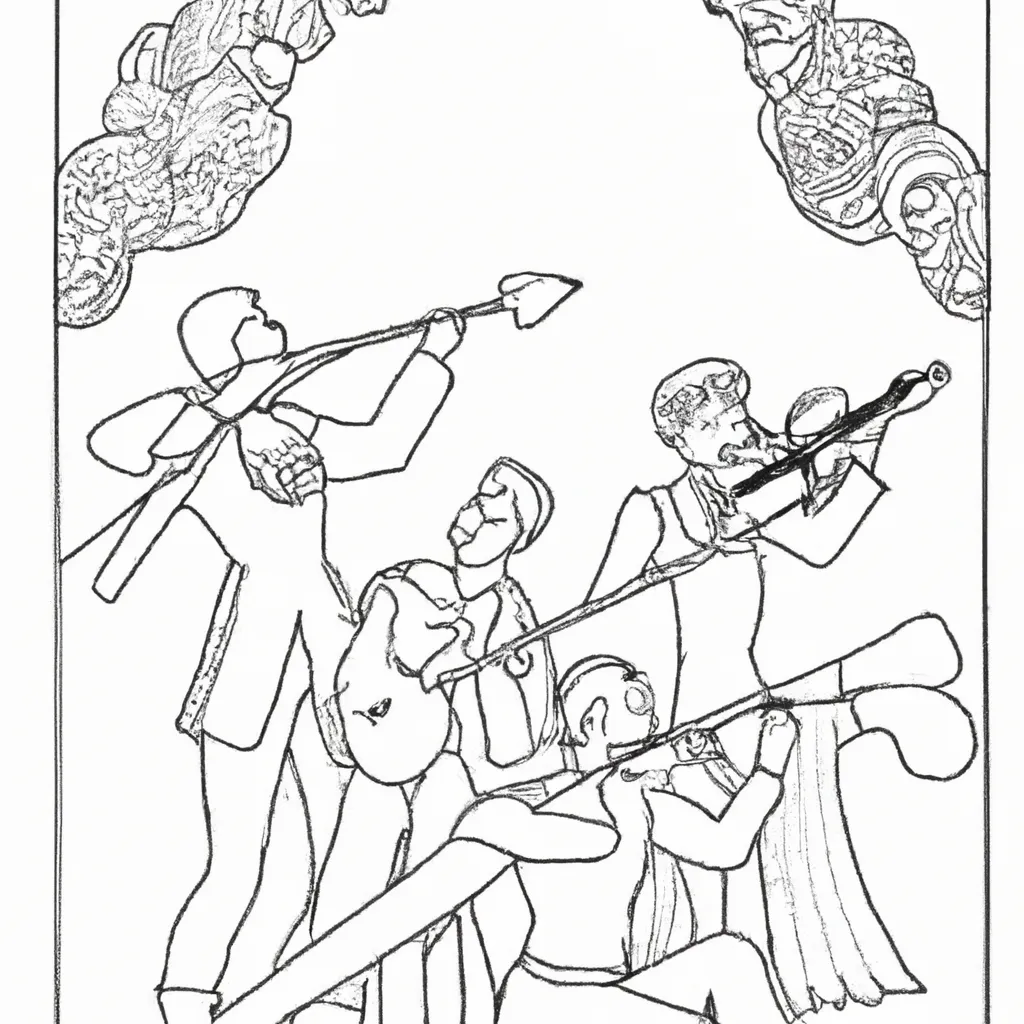 orquestra papel desenhos fagotes barrocos imprimir pintar 11