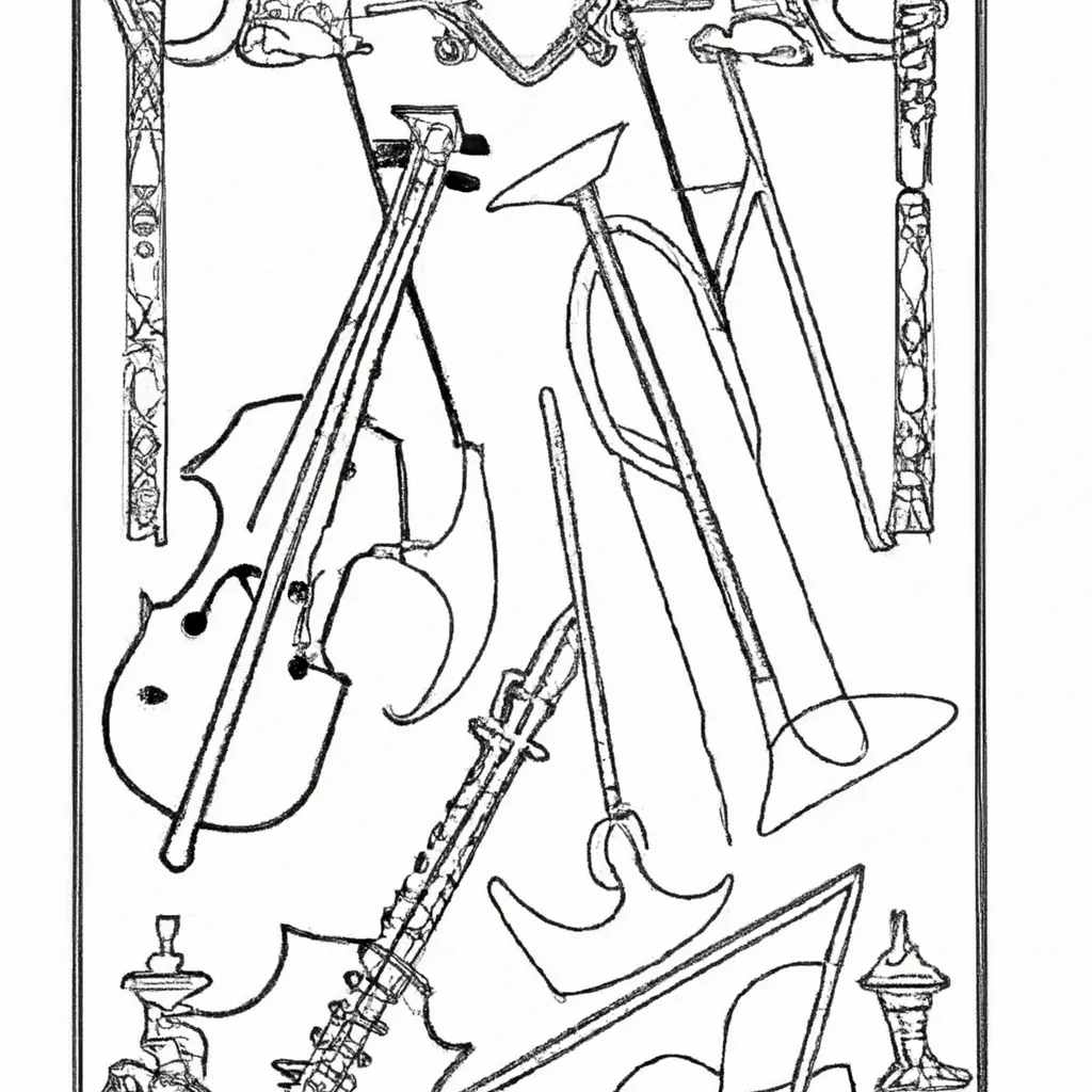 orquestra papel desenhos fagotes barrocos imprimir pintar 14