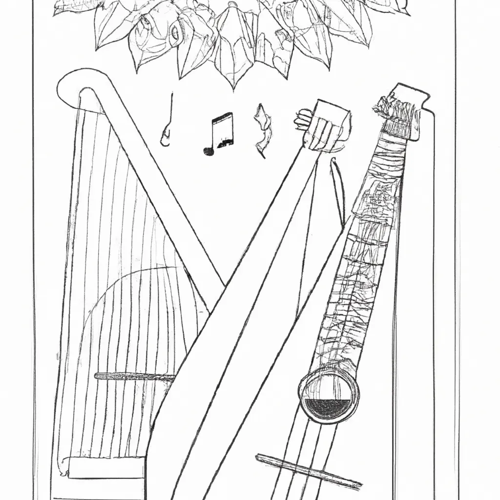 folhas musicais desenhos zither alemas imprimir pintar 4 folhas musicais desenhos zither alemas imprimir pintar 4