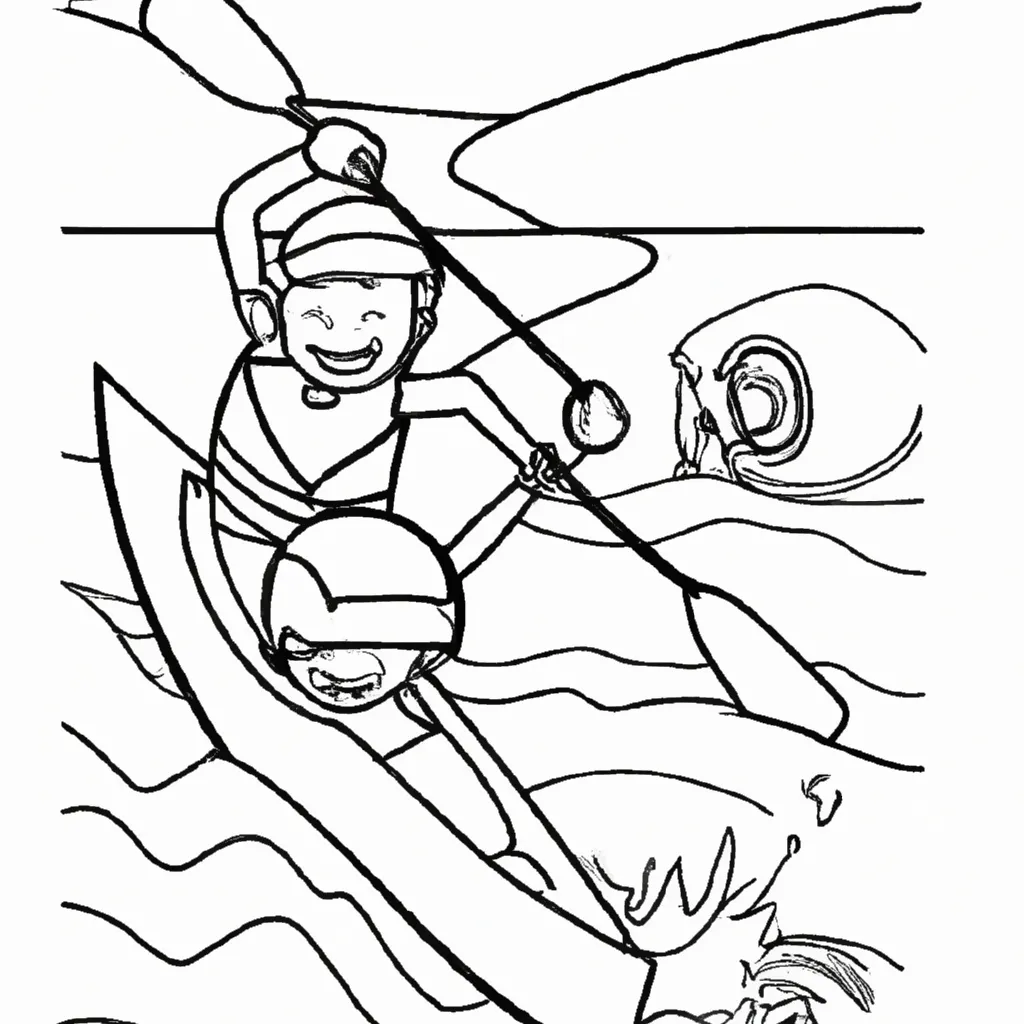 aventura olimpica desenhos canoagem slalom imprimir pintar 1