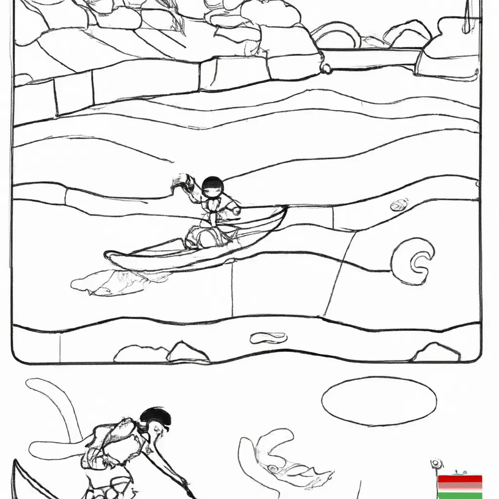 aventura olimpica desenhos canoagem slalom imprimir pintar 3