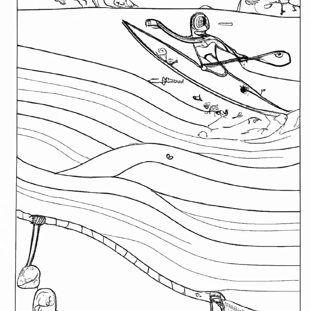 aventura olimpica desenhos canoagem slalom imprimir pintar 7