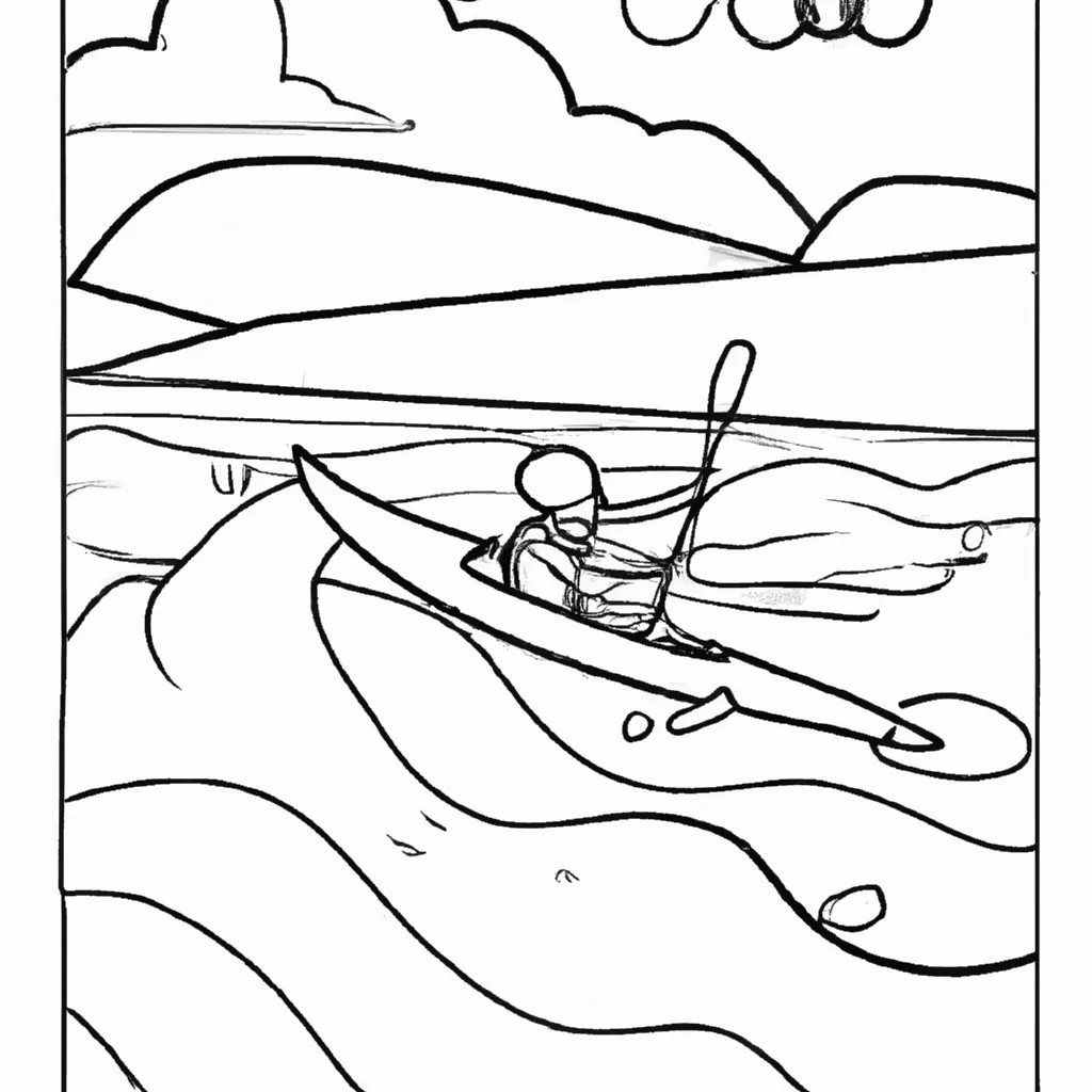 aventura olimpica desenhos canoagem slalom imprimir pintar 11
