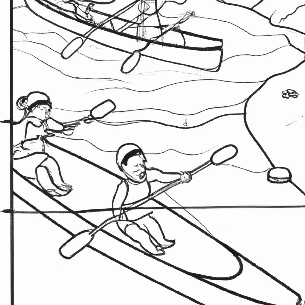 aventura olimpica desenhos canoagem slalom imprimir pintar 13