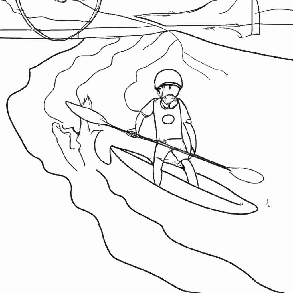 aventura olimpica desenhos canoagem slalom imprimir pintar 14