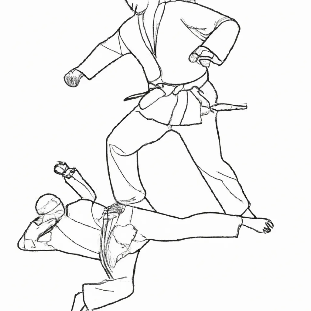 arte movimento desenhos taekwondo olimpico imprimir pintar 1