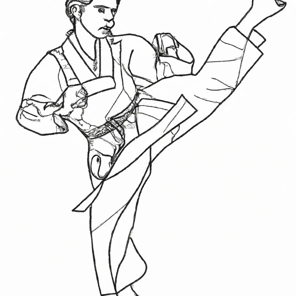 arte movimento desenhos taekwondo olimpico imprimir pintar 2