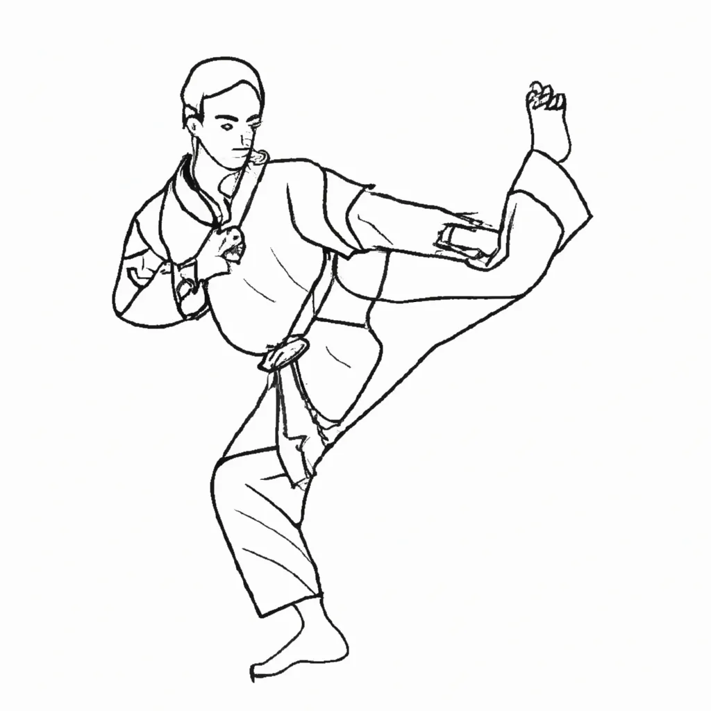 arte movimento desenhos taekwondo olimpico imprimir pintar 3