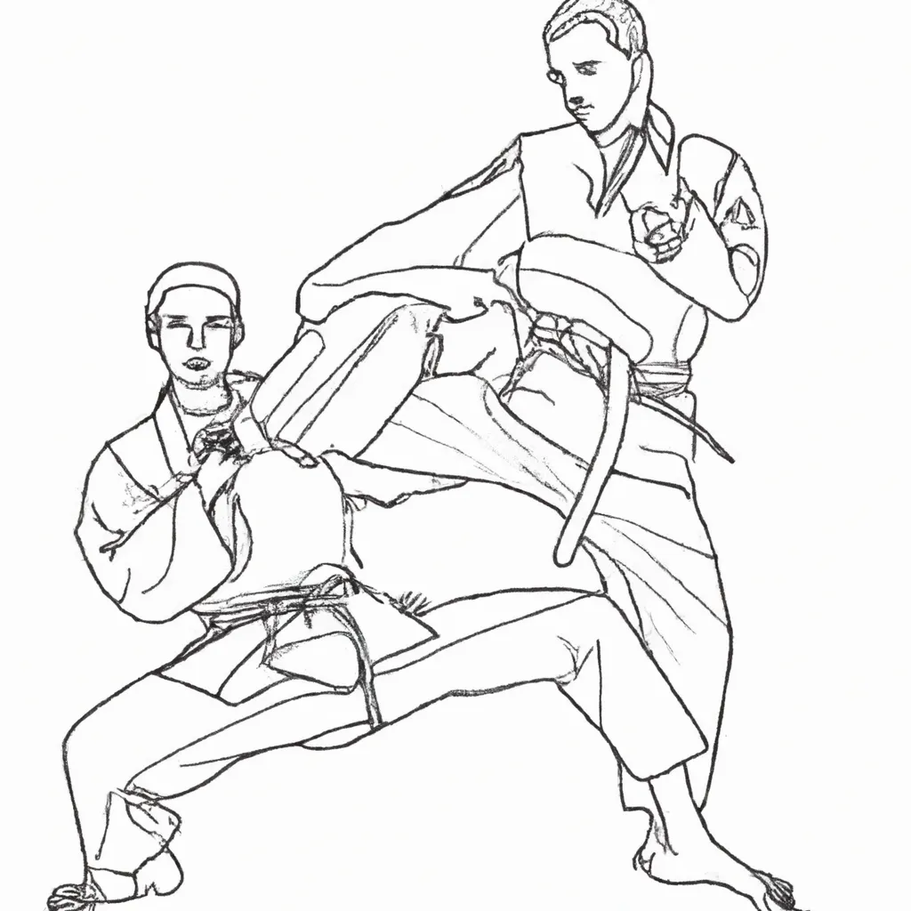 arte movimento desenhos taekwondo olimpico imprimir pintar 6