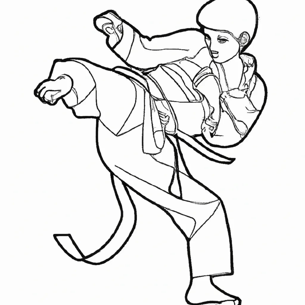 arte movimento desenhos taekwondo olimpico imprimir pintar 8