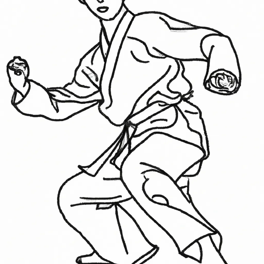 arte movimento desenhos taekwondo olimpico imprimir pintar 9