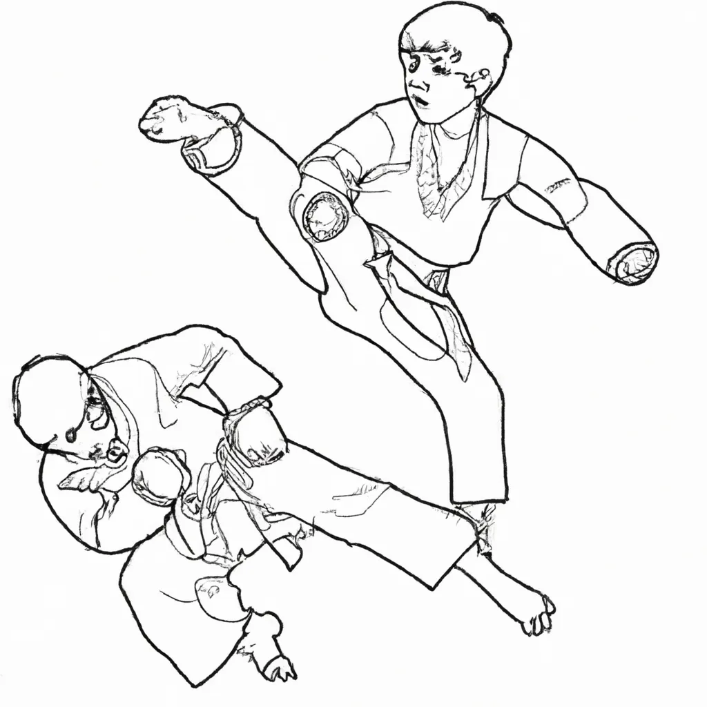 arte movimento desenhos taekwondo olimpico imprimir pintar 11