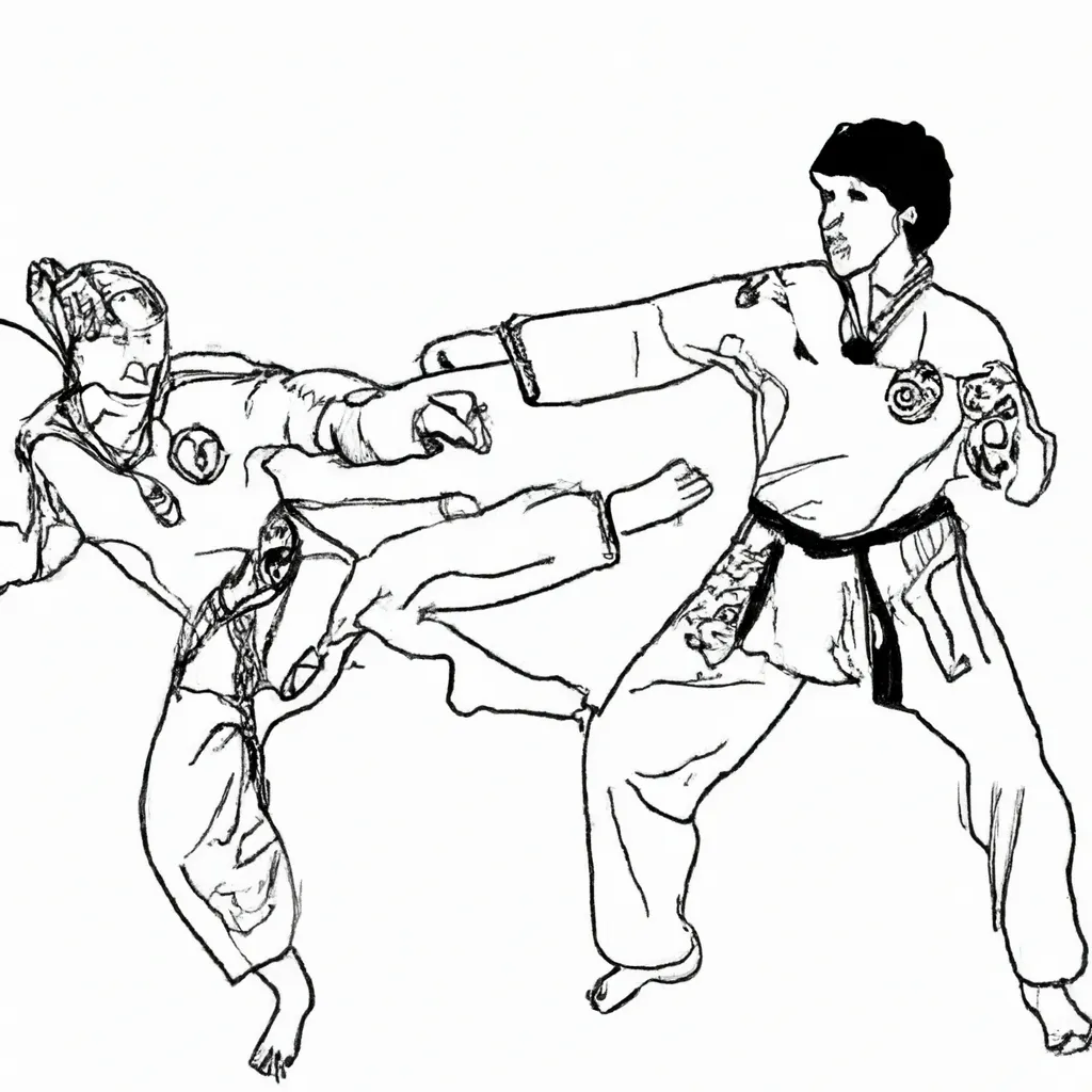 arte movimento desenhos taekwondo olimpico imprimir pintar 14