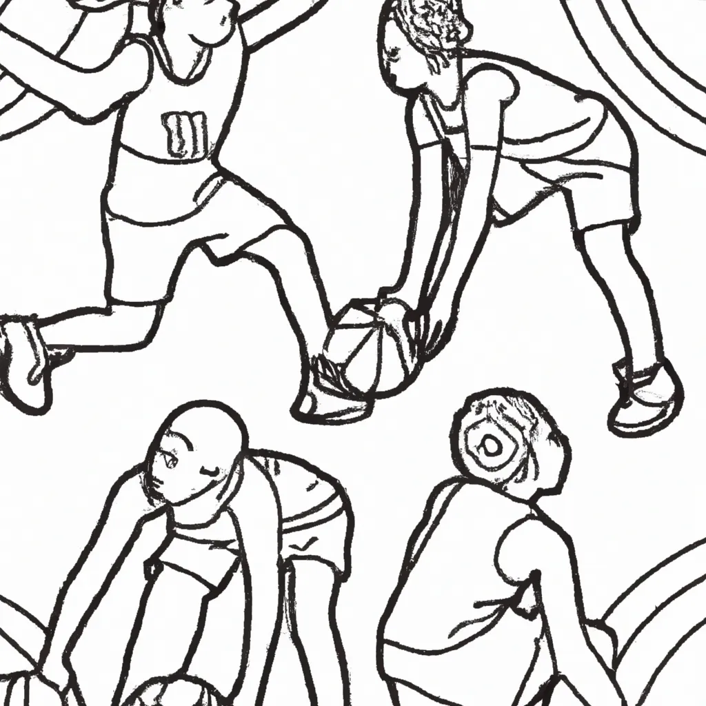 drible cores desenhos basquete olimpico imprimir pintar 1
