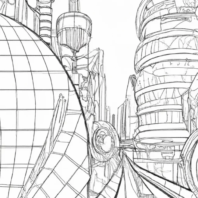 desenhos cidades futuristas imprimir colorir pinceladas amanha 2