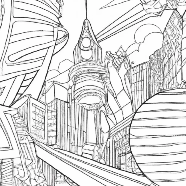desenhos cidades futuristas imprimir colorir pinceladas amanha 4