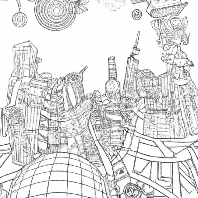 desenhos cidades futuristas imprimir colorir pinceladas amanha 6