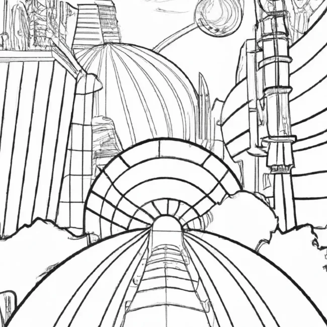 desenhos cidades futuristas imprimir colorir pinceladas amanha 7
