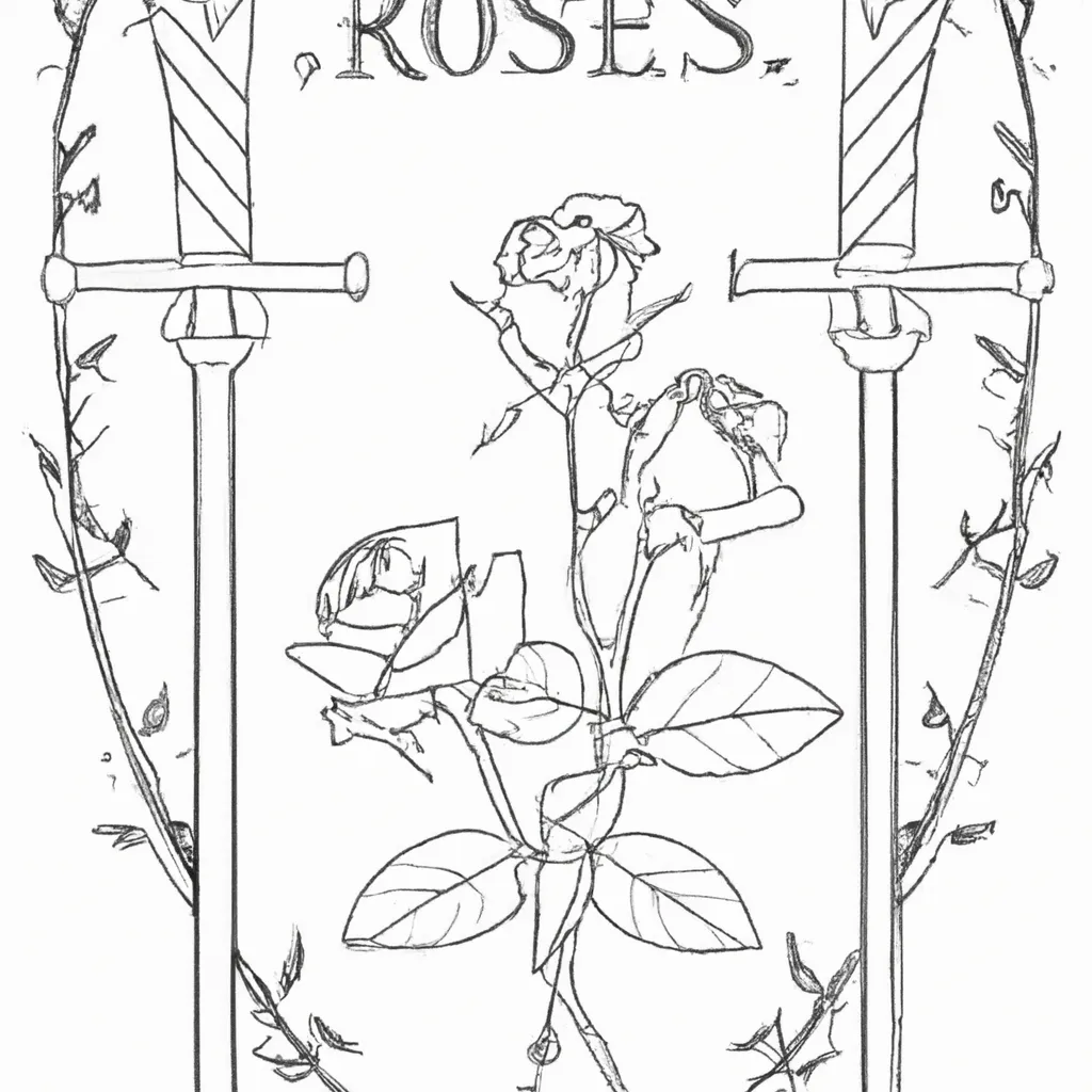 Espada e Rosa: Desenhos da Guerra das Rosas para Imprimir e Colorir
